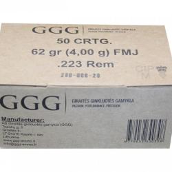 Cartouches GGG .223 Rem. FMJ 62gr - lot de 1000