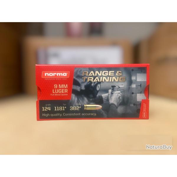 Cartouches - Norma 9x19 124gr - lot de 1000