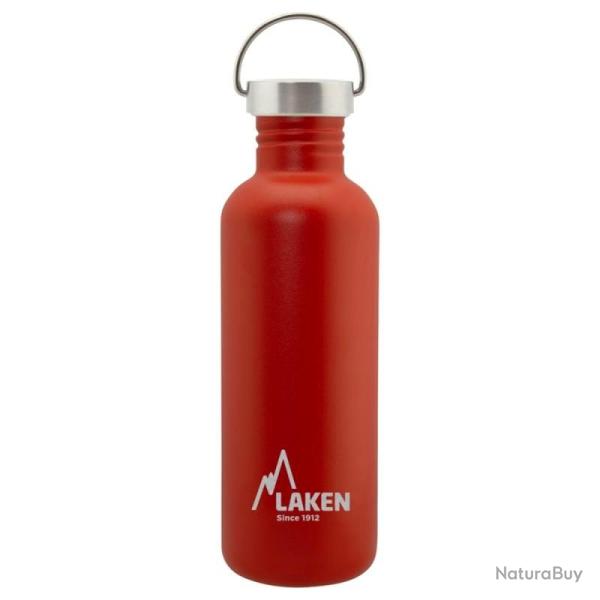Gourde inox Laken Basic Steel 1L rouge avec bouchon Vintage