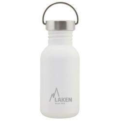 Gourde inox Laken Basic Steel 0,5L blanche avec bouchon Vintage
