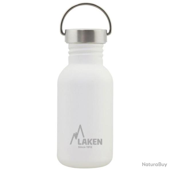 Gourde inox Laken Basic Steel 0,5L blanche avec bouchon Vintage