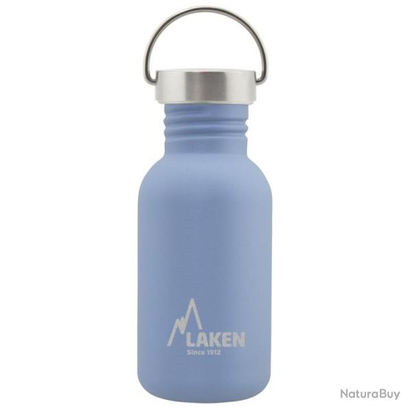 Gourde inox Laken Basic Steel 0,5L bleue avec bouchon Vintage