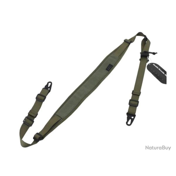 Sangle � bandouli�re pour fusil de chasse rembourr�e amovible 2 points/1 point largeur 5,7cm vert