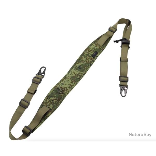 Sangle � bandouli�re fusil de chasse rembourr�e amovible 2 points/1 point largeur 5,7cm Camo vert