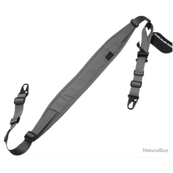 Sangle � bandouli�re fusil de chasse rembourr�e amovible 2 points/1 point largeur 5,7cm Gris