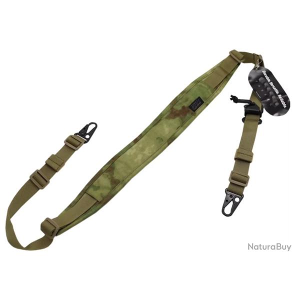 Sangle � bandouli�re fusil de chasse rembourr�e amovible 2 points/1 point largeur 5,7cm ATFG vert