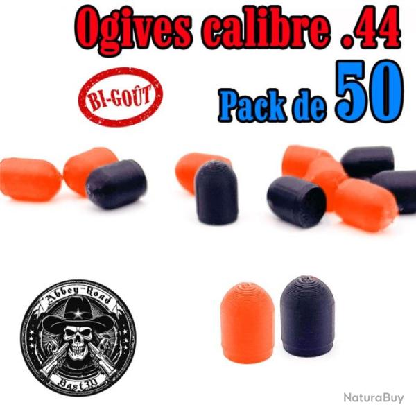 Balle tir r�duit calibre .44 ogive bigout haute visibilit� ogive plastique - Pack de 50 - Bast3D