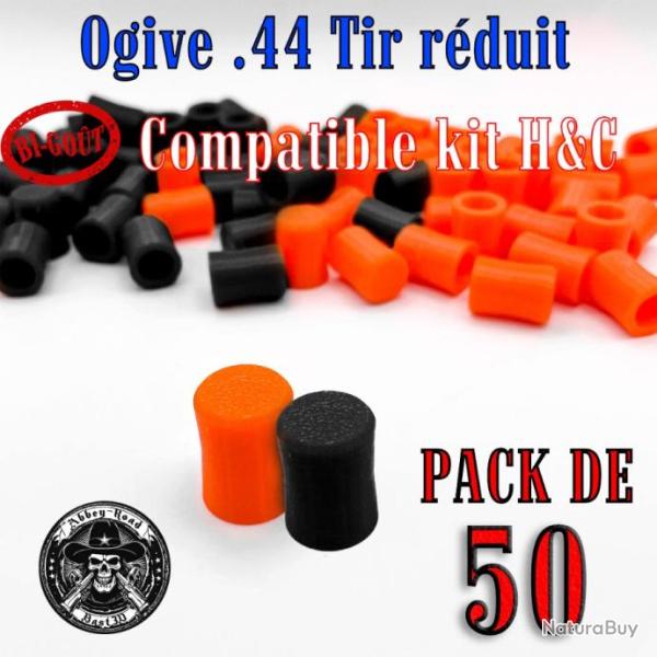 Balle tir r�duit .44 ogive bigout compatible kit H&C haute visibilit� - Pack de 50 - Bast3D