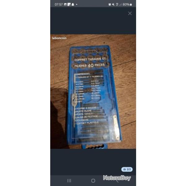 Coffret de Tarauds et fili�res 40 pieces