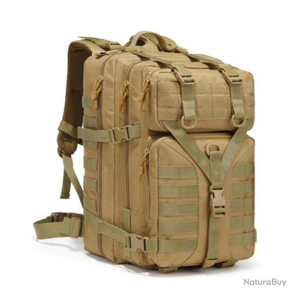 Sac � dos d'ext�rieur Khaki multifonctionnel, 45L, camping, randonn�e, chasse - PROMO LIMIT�E