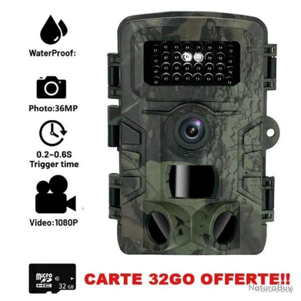CAM�RA DE CHASSE AVEC �CRAN LCD - PI�GE PHOTOS VID�O INFRAROUGE - IP54 - LIVRAISON GRATUITE