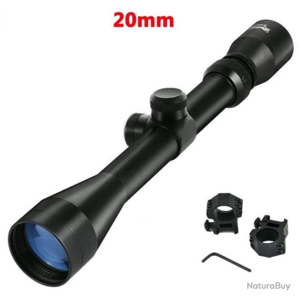 Lunette 3-9x40 R�ticule Mil Dot Colliers Rail 20mm Grossissement R�glable