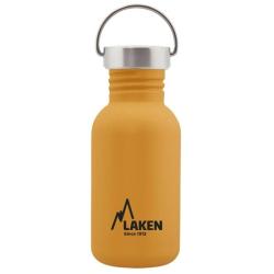 Gourde inox Laken Basic Steel 0,5L jaune avec bouchon Vintage