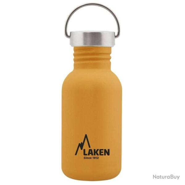 Gourde inox Laken Basic Steel 0,5L jaune avec bouchon Vintage