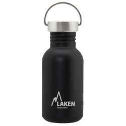 Gourde inox Laken Basic Steel 0,5L noire avec bouchon Vintage