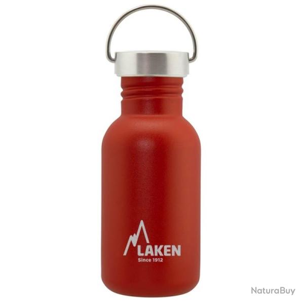 Gourde inox Laken Basic Steel 0,5L rouge avec bouchon Vintage