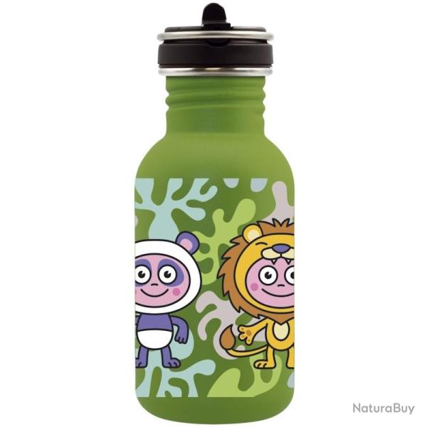 Gourde inox enfant Laken Basic Steel 0,5L verte avec bouchon Flow