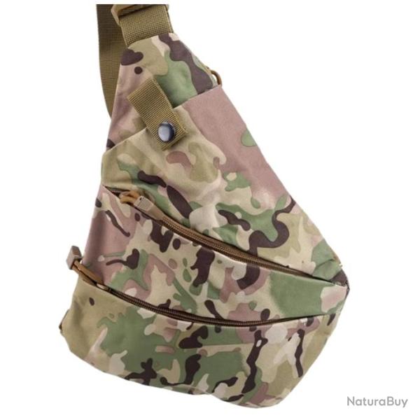 Sac � bandouli�re tactique - Sac de rangement multifonctionnel  Epaule Gauche Camo