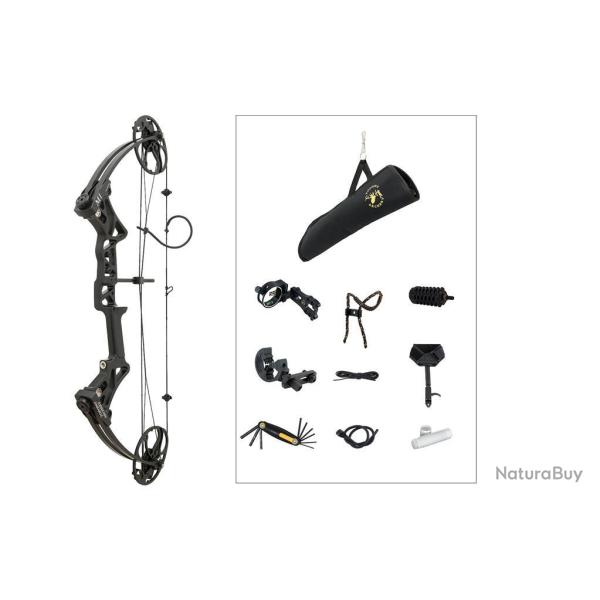 Kit arc � poulies Topoint M1 20-70Lbs 19''-30'' - Droitier Noir