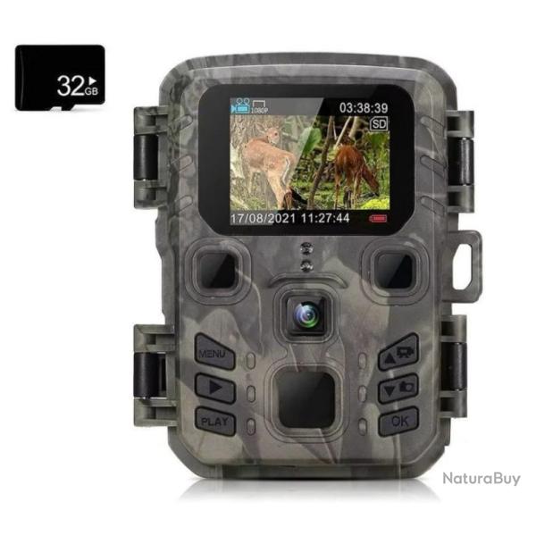 Camra de Chasse Miniature Vision Nocturne Carte Mmoire 32Go cran LCD 24 MP