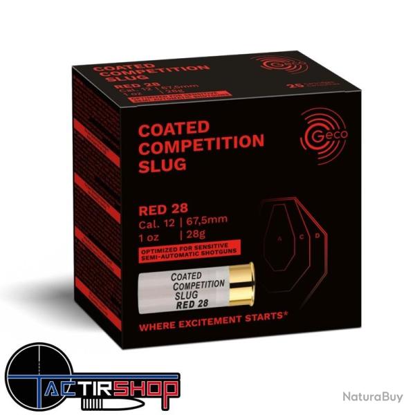 Cartouche Balle Slug GECO Comp�tition Red 28 gr cal.12/67,5 , boite de 100