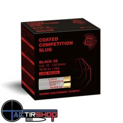 Cartouche Balle Slug GECO Comp&eacute;tition Black 26 gr cal.12/67,5 , boite de 100