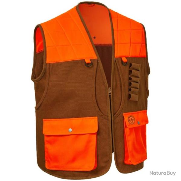 Gilet de chasse haute visibilit� avec cartouchi�re et porte bouteille