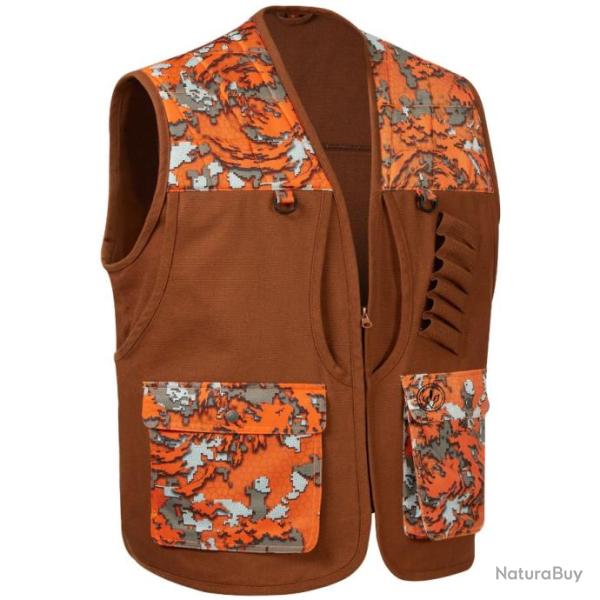 Gilet de chasse haute visibilit� � motif avec cartouchi�re et porte bouteille