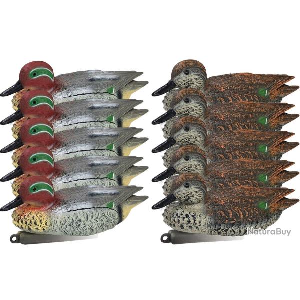 Pack 10 appelants canard sarcelle m�le et femelle