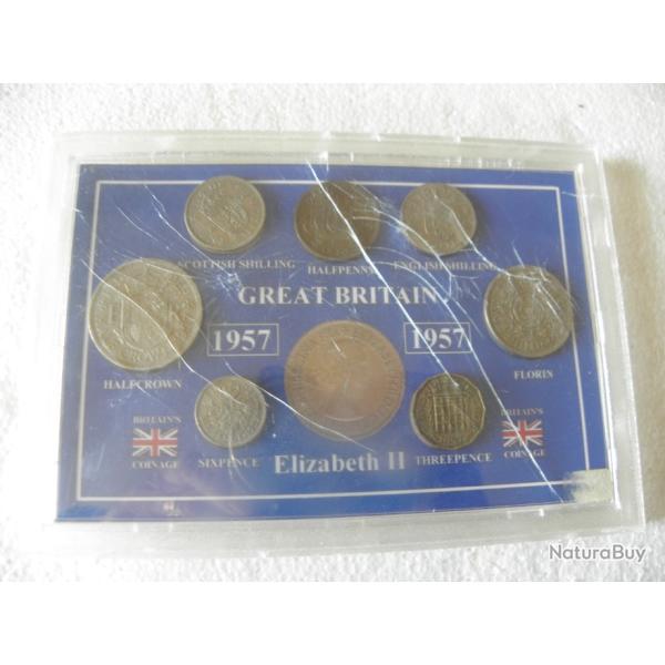 Coffret de pi�ces de monnaie britanniques de 1957