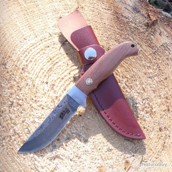 Herbertz , �l�gant couteau fixe lame damas