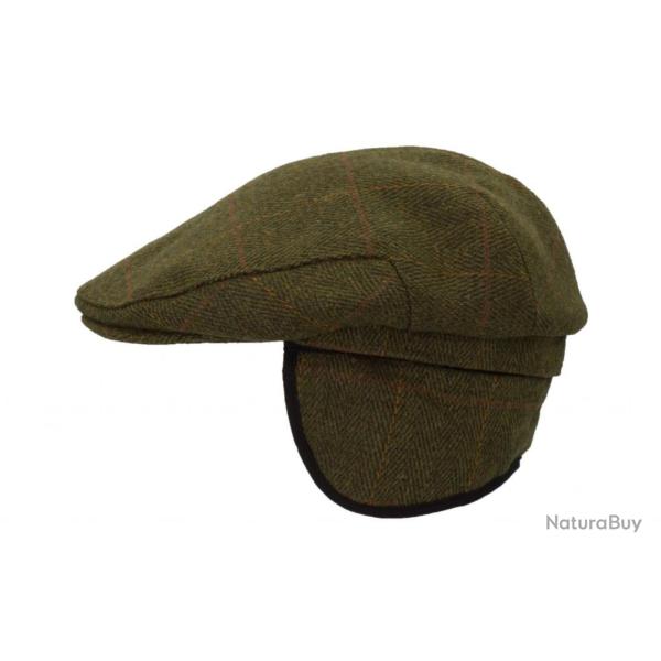 Casquette � rabats Tweed Vert Fonc� H/F 59 cm