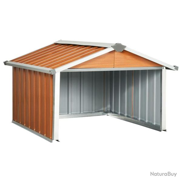 Abri pour robot de jardin 92 x 97 x 63 cm acier galvanis� marron 02_0022393