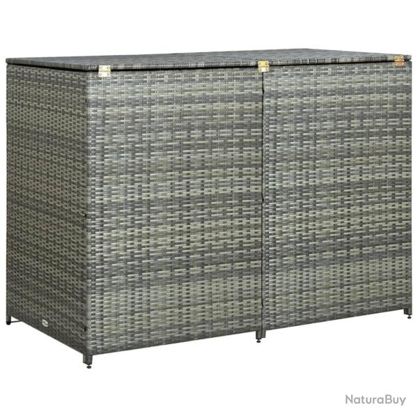 Abri de poubelle double R�sine tress�e 148 x 77 x 111cm anthracite 02_0022381