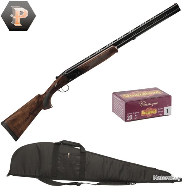Pack Chasseur ! Fusil superpos� Suhlberg Black cal.20/76 canon 71cm + fourreau