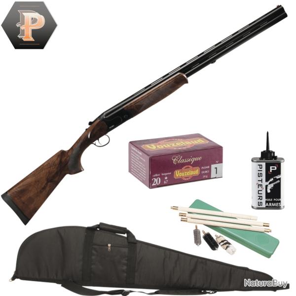Pack Chasseur ! Fusil superpos� Suhlberg Black cal.20/76 canon 71cm + fourreau + net