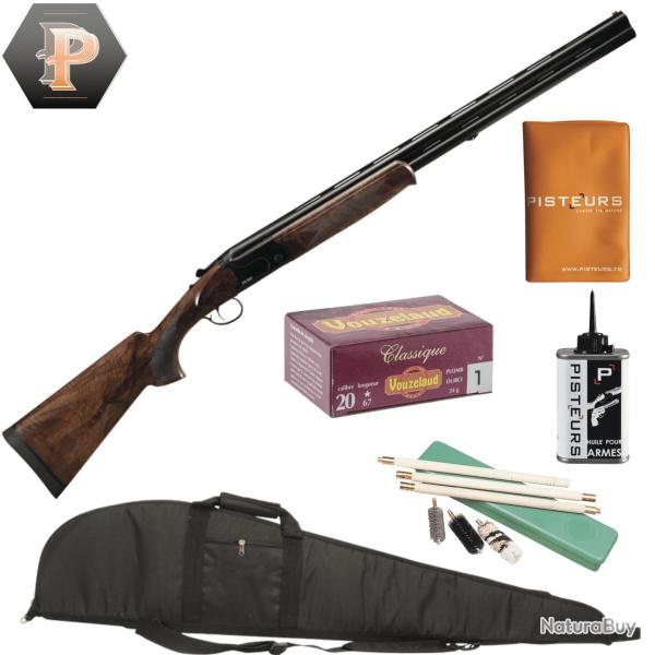 Pack Chasseur ! Fusil superpos� Suhlberg Black cal.20/76 canon 71cm + fourreau + net + porte p