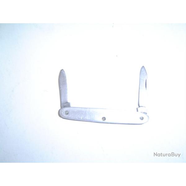 Couteau- petit canif  manche en aluminium   double lames