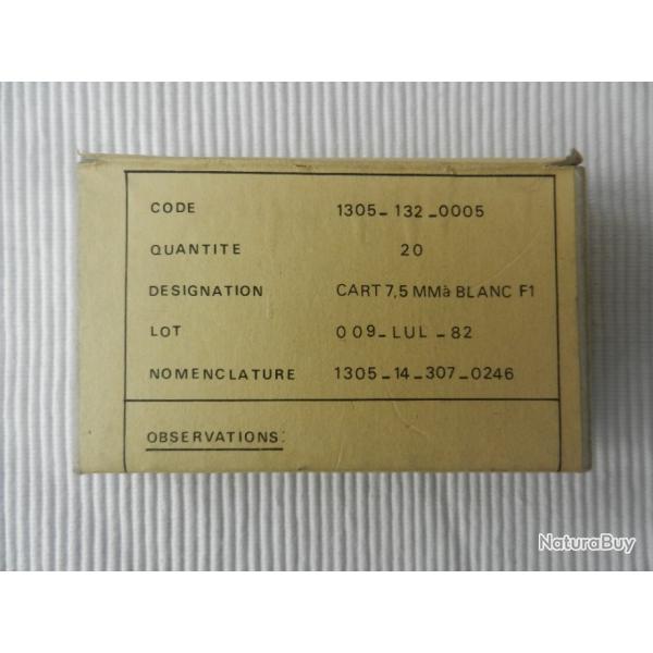 bote non ouverte de 20 cartouches franaises  blanc