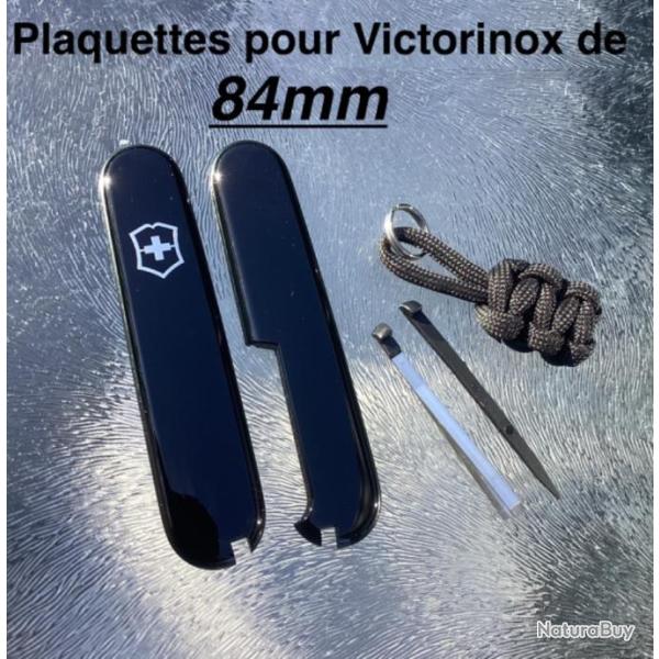 Neuf C�tes / Plaquettes Noires - Original Swiss Victorinox 84mm + Accessoires multiples