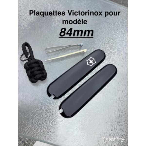 Neuf C�tes / Plaquettes noires - Original Swiss Victorinox 84mm + Accessoires