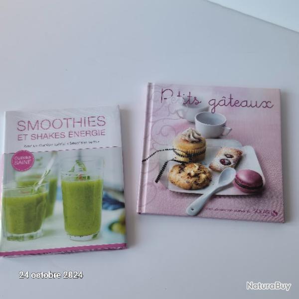 Petits g�teaux , smoothies et shakes energie, lot de 2 petits livres neufs