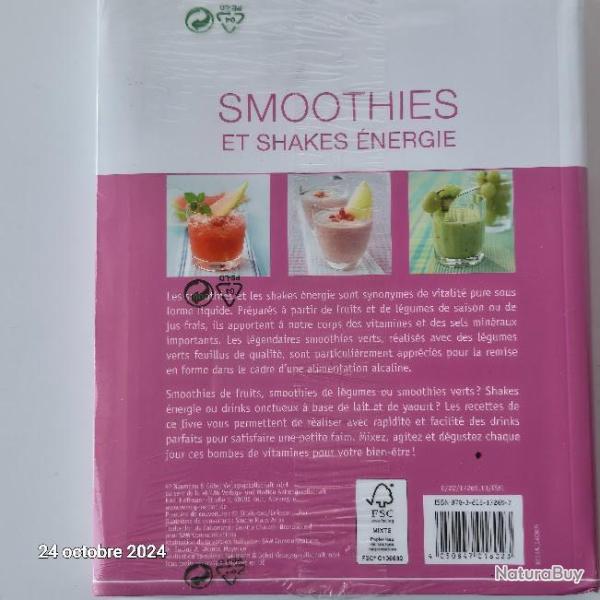 Petits g�teaux , smoothies et shakes energie, lot de 2 petits livres neufs