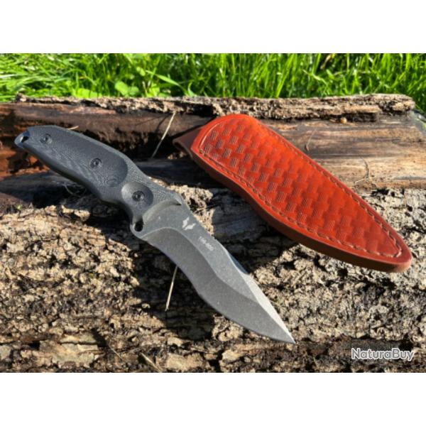 Couteau ultra robuste pierre lav� acier D2