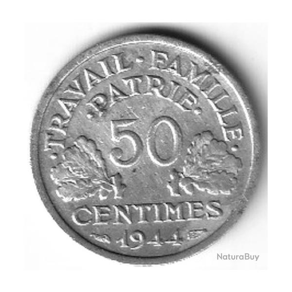 Pi�ce De Monnaie France 50 Centimes Francisque 1944 Baumont le Roger