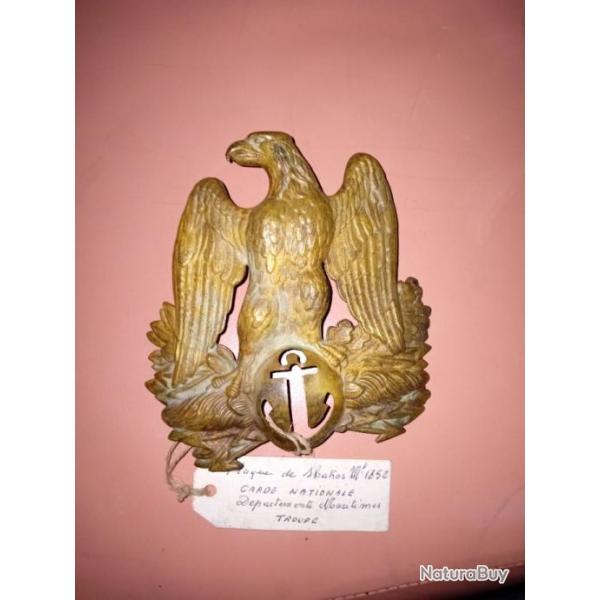 Plaque de shako des dpartements maritimes  1852 Garde Nationale