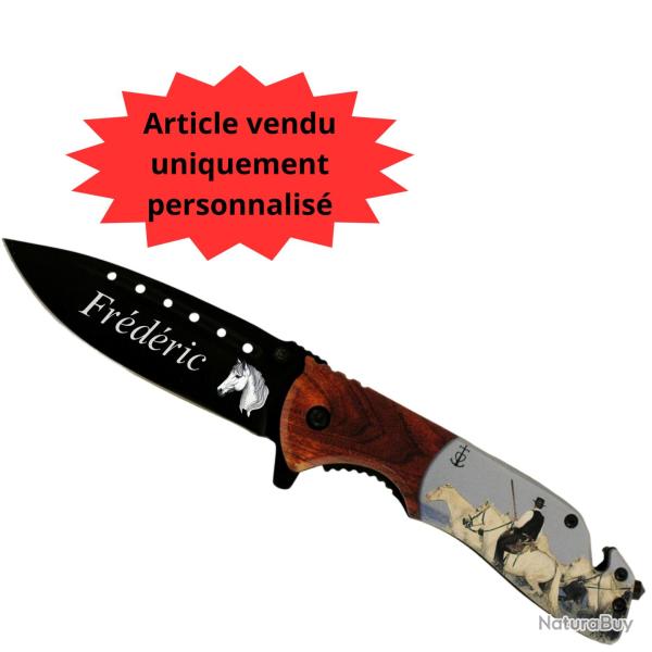 Couteau Carmargue d�cors Chevaux � graver