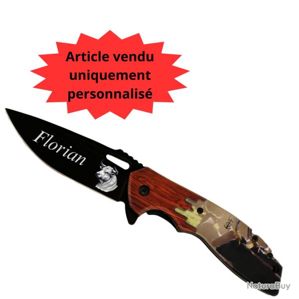 Couteau Carmargue d�cors Taureaux � graver