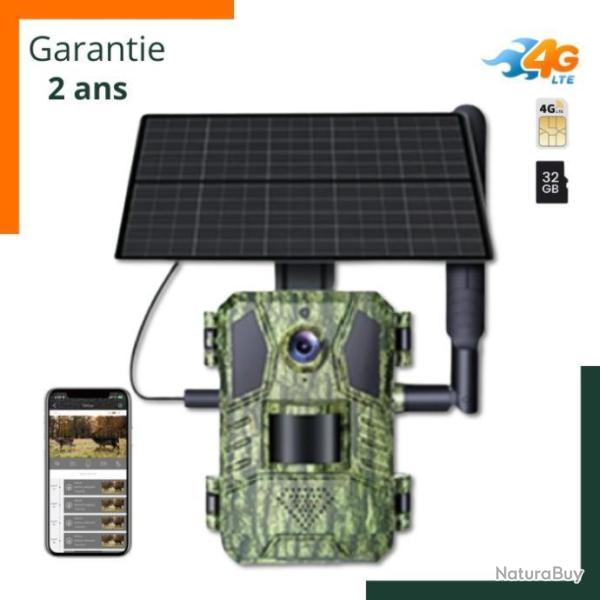 Cam�ra de chasse solaire 4G FHD - Audio bidirectionnel - Etanche - Garantie 2 ans - Livraison rapide