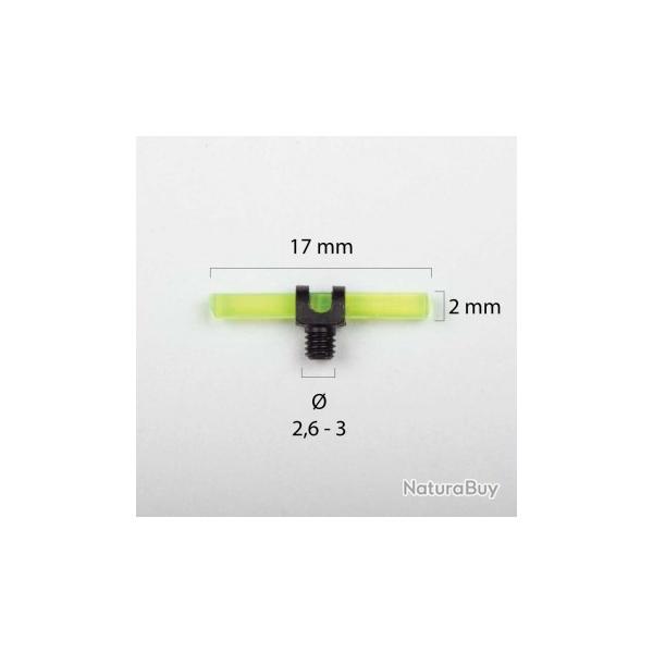 POINT DE MIRE JAUNE FLUO 17 x 2 mm FILETAGE 2.6